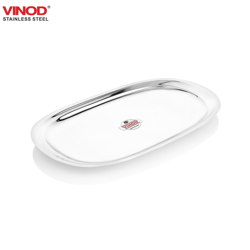Vinod Stainless Steel Salad Tray, side view
