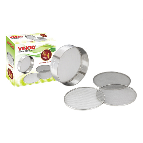 Vinod Stainless Steel 4 in 1 Chalni Set
