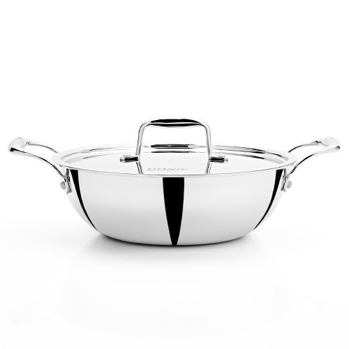 Vinod - Doniv Titanium Triply Stainless Steel Kadhai with Cover