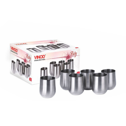 Vinod Stainless Steel Ruby Glass