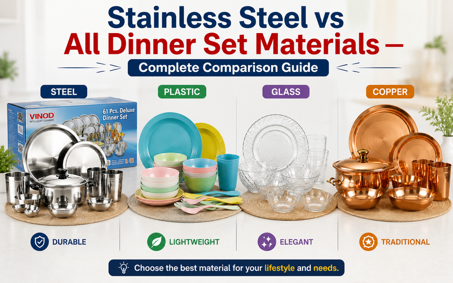 Stainless Steel vs All Dinner Set Materials - Complete Comparison Guide