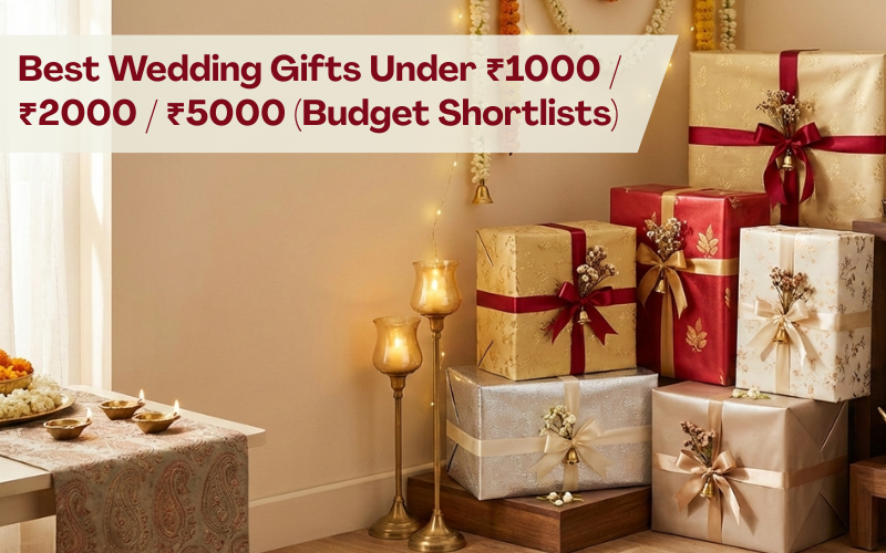 Wedding gifts under 1000 2000 and 5000 presented as premium gift boxes