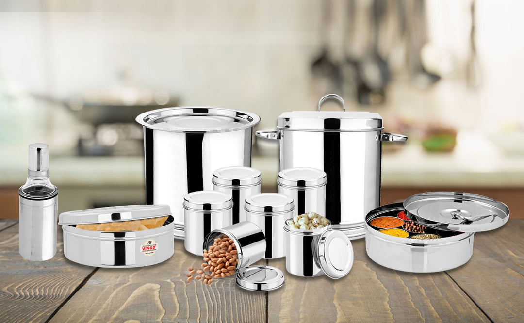 stainless steel dabbas - kitchen containers