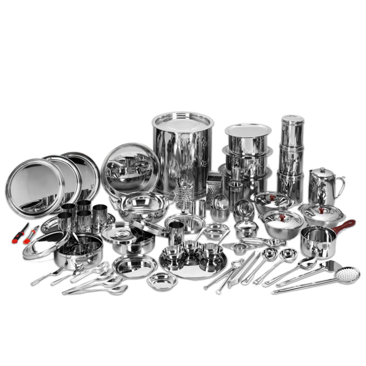 विनोद स्टेनलेस स्टील 101 पीस गृह प्रवेश सेट