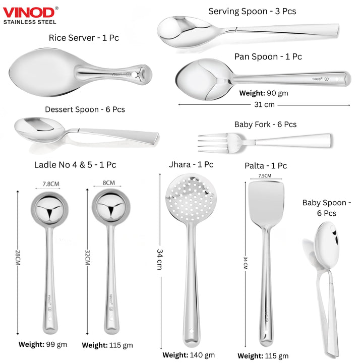 विनोद स्टेनलेस स्टील 101 पीस गृह प्रवेश सेट
