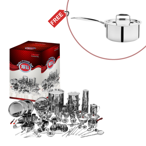 101 Pieces Griha Pravesh Set & Sauce Pan