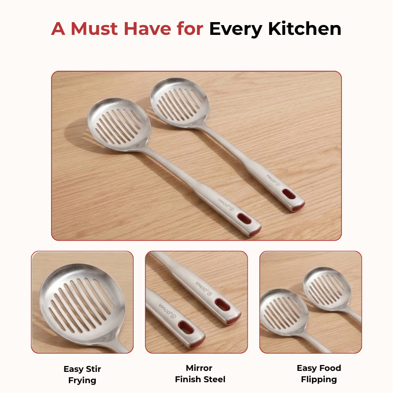 Vinod Stainless Steel Queens Skimmer Slotted Spoon Set of 2, product view 11