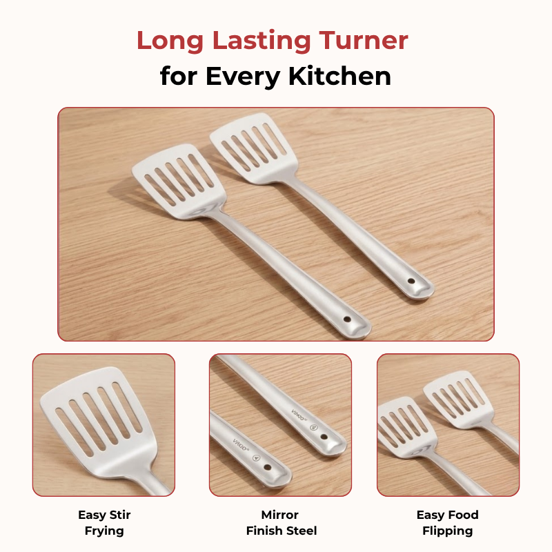Vinod Stainless Steel Basting Slotted Turner / Cooking Palta Set of 2, product view 10
