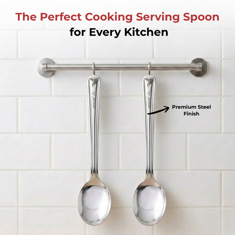 Vinod Stainless Steel Serving Paan / Cooking Spoon Set of 2, product view 10