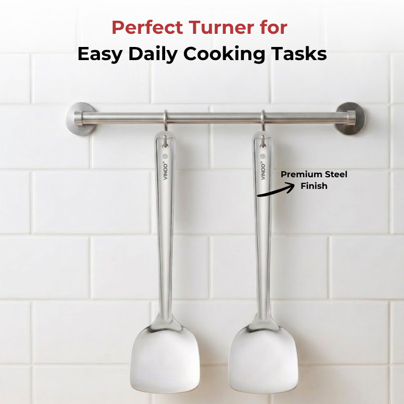 Vinod Stainless Steel Basting Turner / Khurpa/ Cooking Palta Turner Set of 2, product view 10