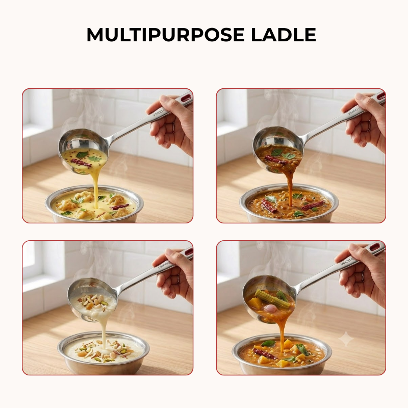 Vinod Queens stainless steel ladle serving spoon set of 2, 36 cm, No. 1, product view 12