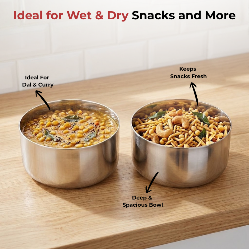 Vinod Stainless Steel Vati / Katori Set of 12 Pieces, product view 9