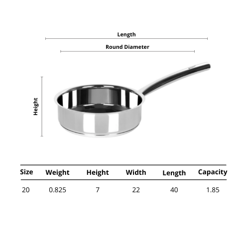 Vinod – Doniv Induction base Stainless Steel Sandwich Bottom Fry Pan