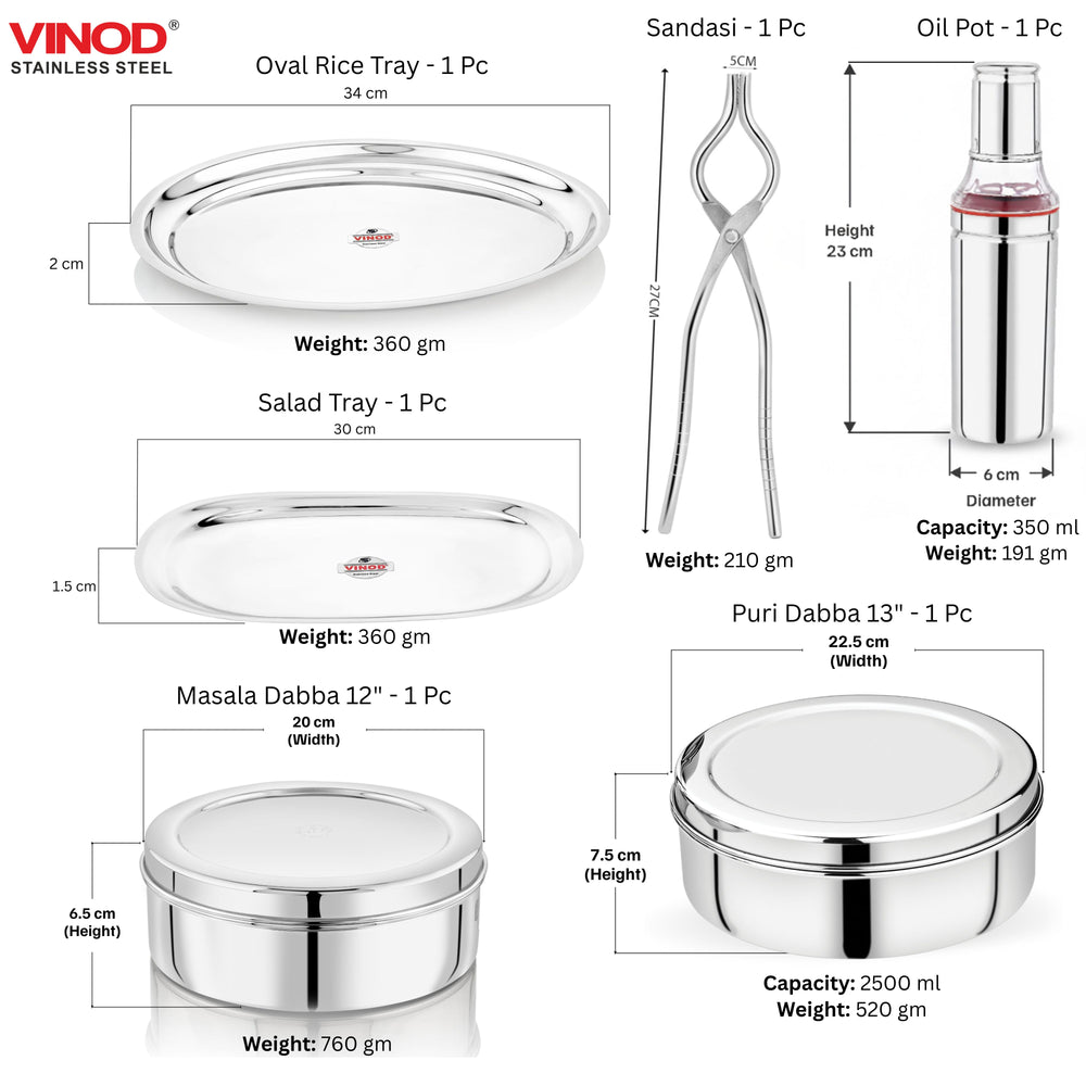 Vinod 114 Pieces Griha Pravesh Kitchen Set Ideal Gift Choice for Anniversaries, close-up detail