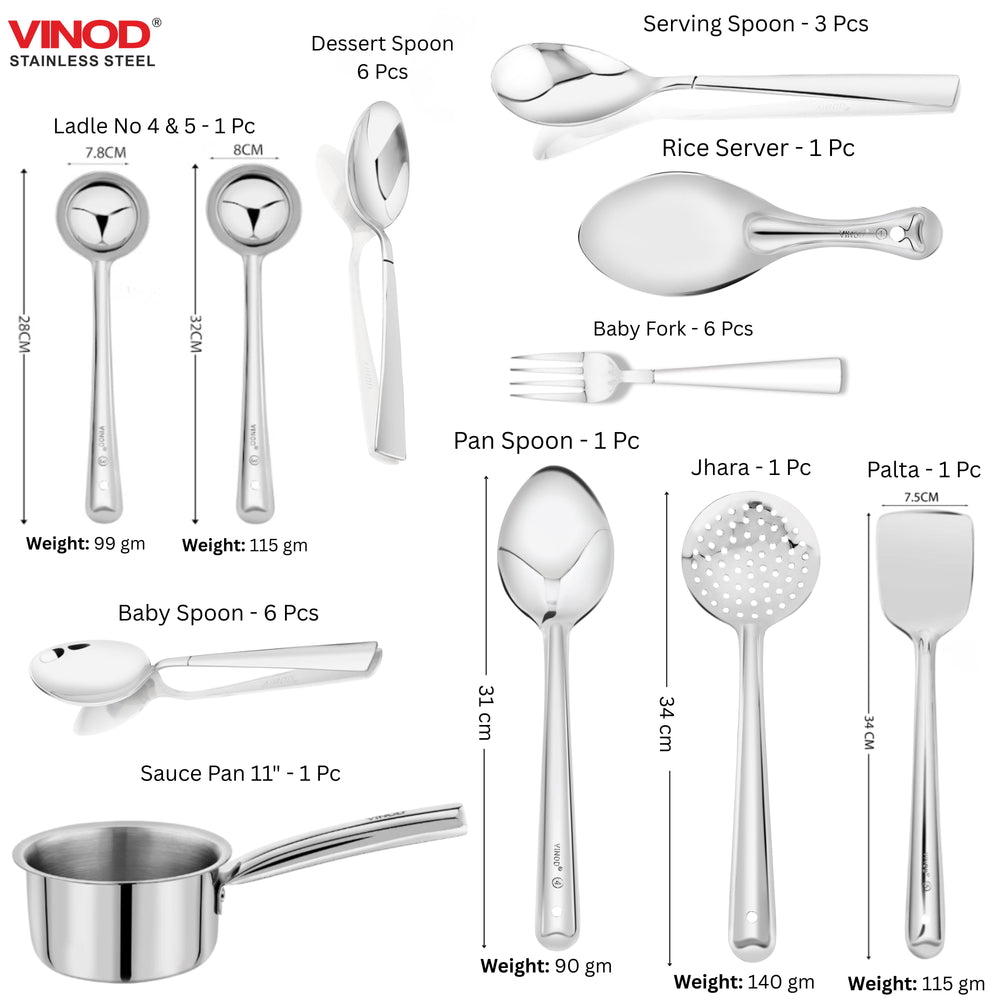 Vinod 114 Pieces Griha Pravesh Kitchen Set Ideal Gift Choice for Anniversaries, in-use view
