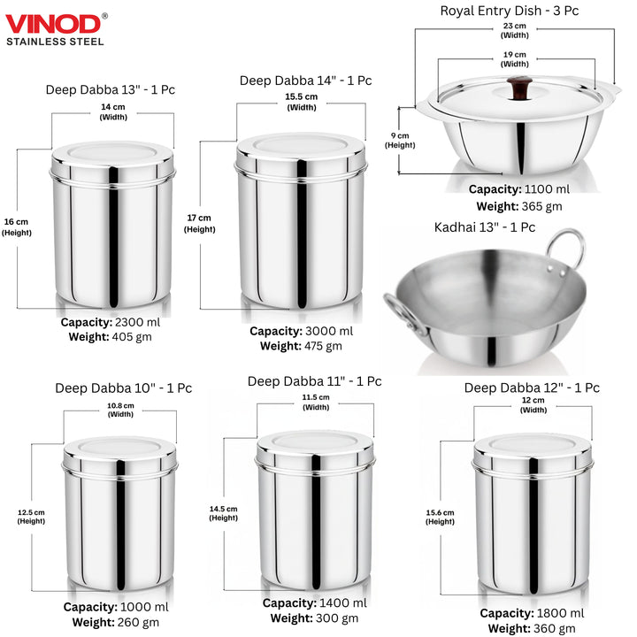 विनोद स्टेनलेस स्टील 114 पीस गृह प्रवेश सेट