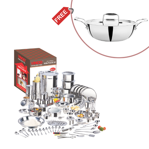 114 Pieces Griha Pravesh Set & Sauce Pan