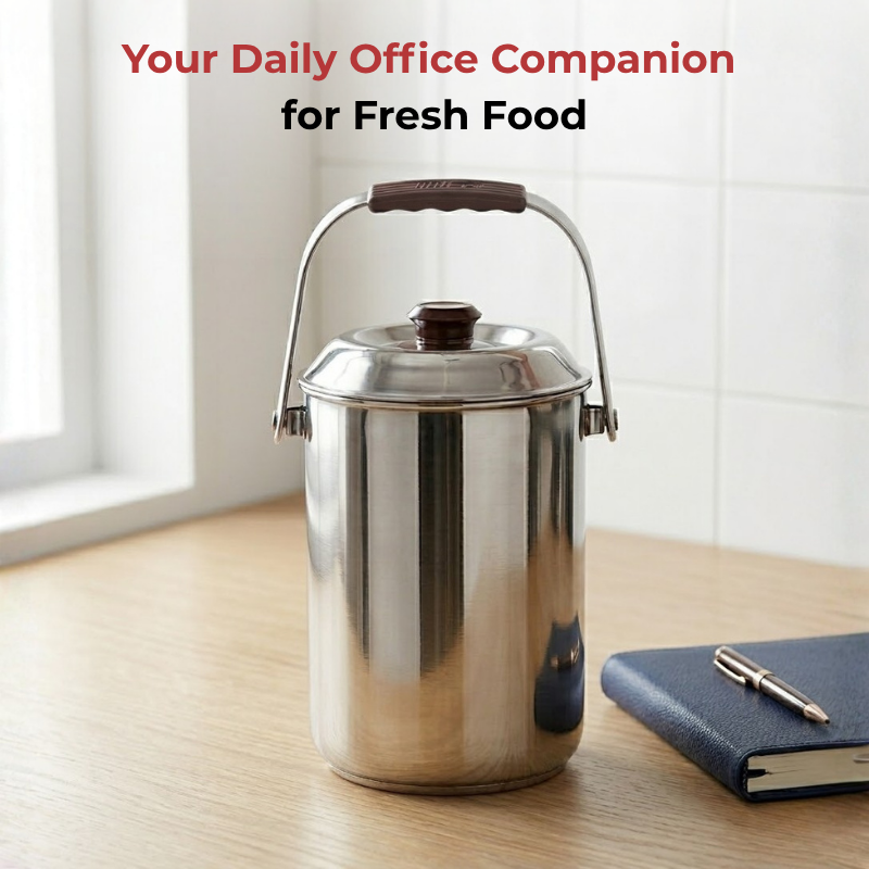 Vinod Stainless Steel Deluxe Hot Tiffin with 3 Compartment, product view 13