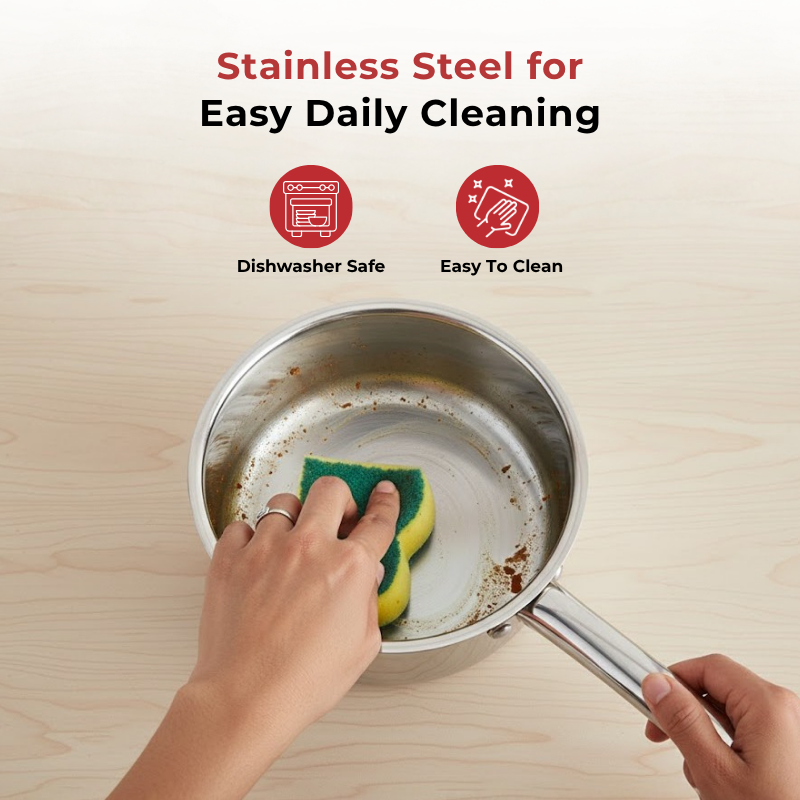 Vinod – Doniv Stainless Steel Majestic Sandwich Bottom Sauce Pan 1.1 Liter/14 cms – Induction Friendly