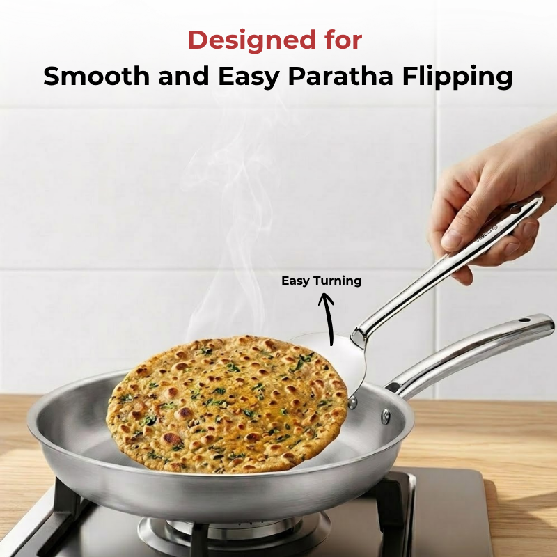 Vinod stainless steel paratha palta turner set of 2, 34 cm, No. 2, product view 10