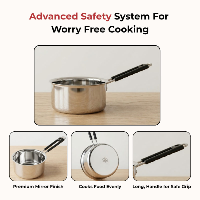 Vinod Stainless Steel Premium Sauce Pan Heavy Gauge Milk Pan, product view 10
