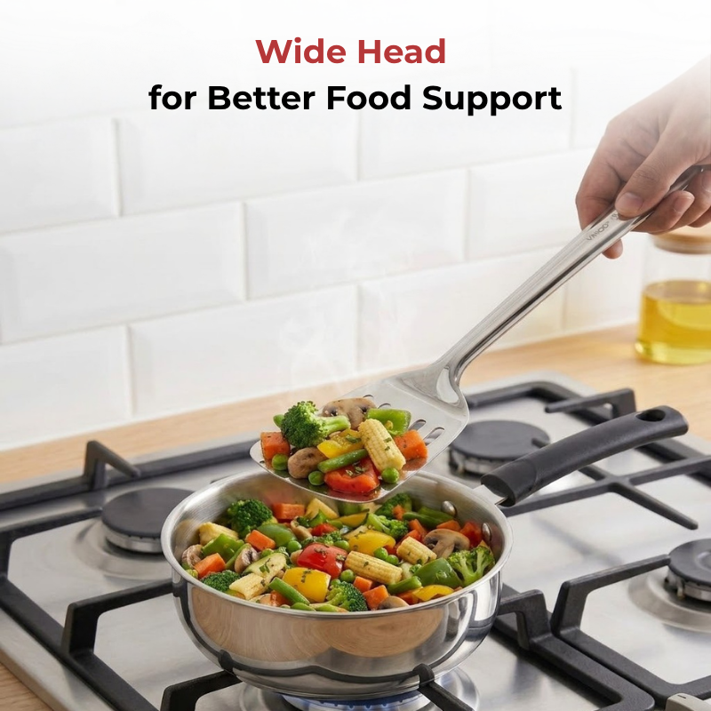 Vinod Stainless Steel Basting Slotted Turner / Cooking Palta Set of 2, product view 12