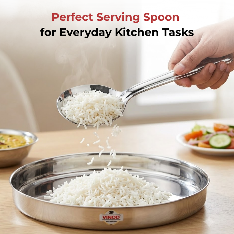 Vinod Stainless Steel Serving Paan / Cooking Spoon Set of 2, product view 12