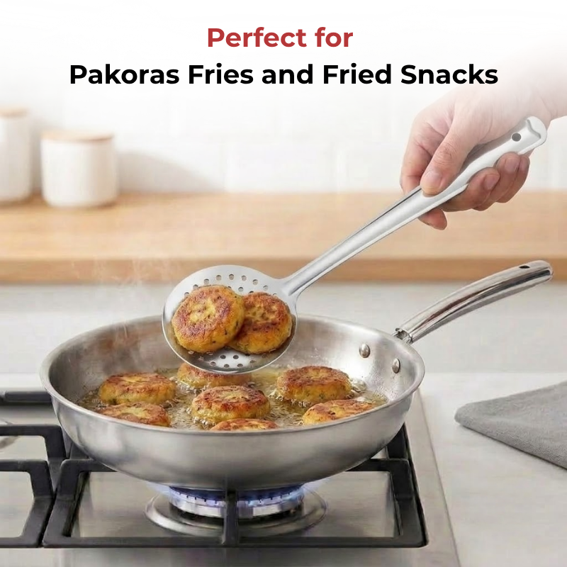 Vinod Stainless Steel Cooking Skimmer / Steel Jharni / Jhara Set of 2, product view 11