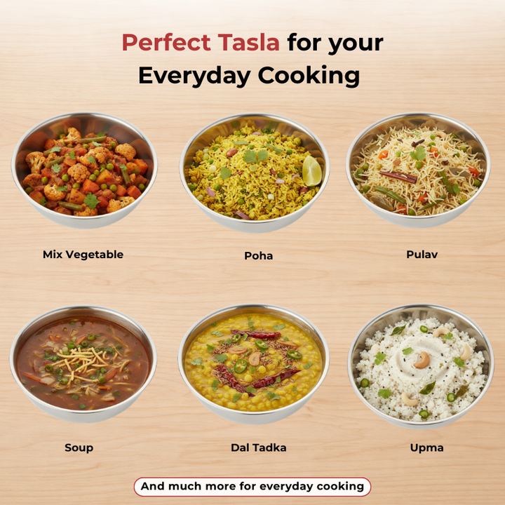 VINOD Doniv Titanium Triply Stainless Steel Tasla 20 cms, 1.65 Liter Capacity, Induction Friendly