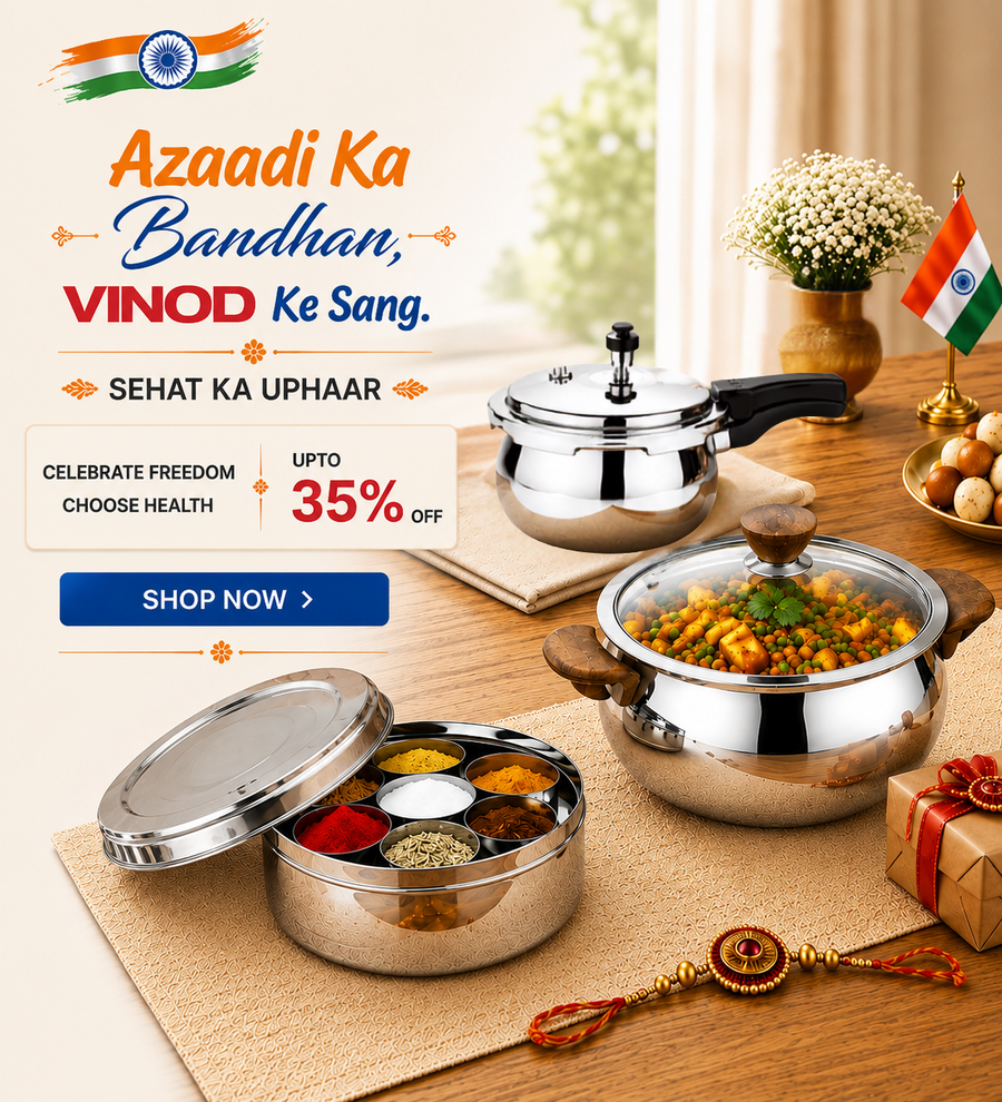 Vinod Stainless Steel Independence Day 2026 campaign banner for mobile