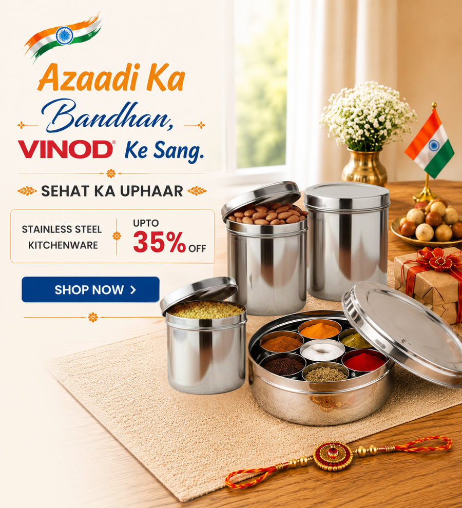 Vinod Stainless Steel Independence Day 2026 campaign banner for mobile