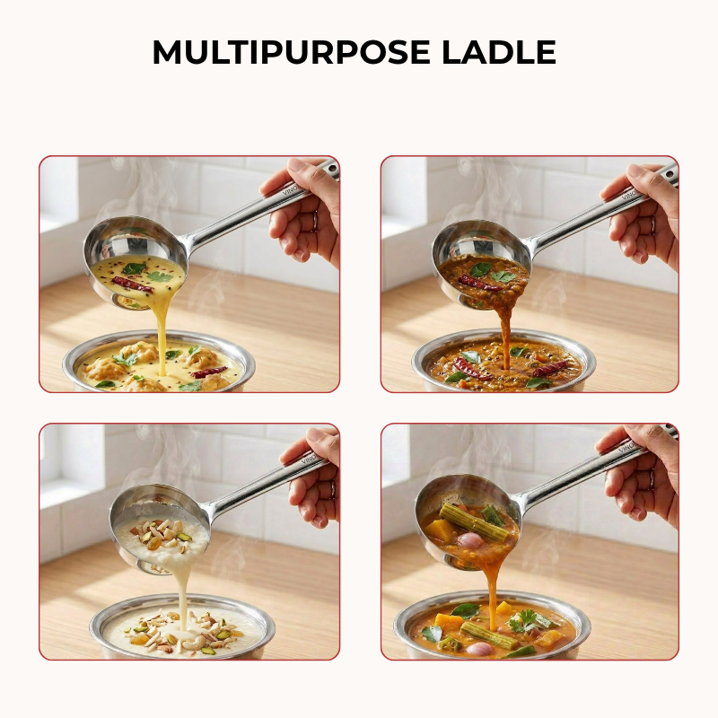 Vinod Stainless Steel Basting Serving Ladle / Serving Spoon / Karchi Set of 2, product view 12