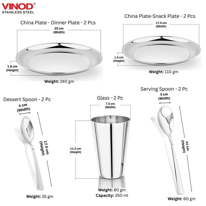 विनोद स्टेनलेस स्टील 18 पीस डिनर सेट