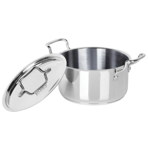 DONIV Cookware Induction Base Stainless Steel Sauce Pot With Lid