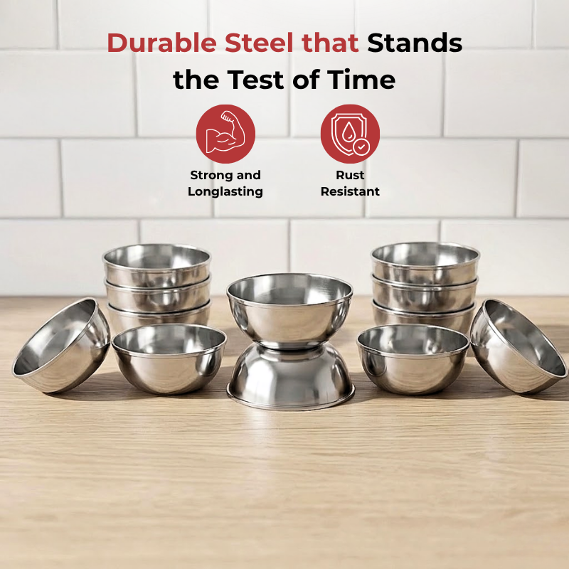 Vinod Stainless Steel Maharaja Bowl Set of 12 Pieces, top view