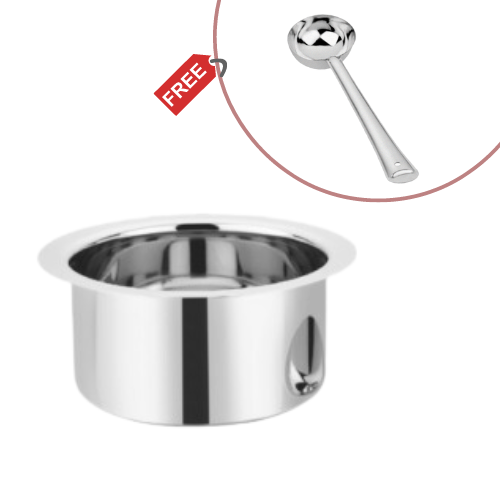 Vinod Stainless Steel Induction Friendly Round Bottom Tope Without Lid 4 Pieces Medium Set Capacity 1.40 Litre, 1.90 Litre, 2.40 Litre &#038; 3.20 Litres