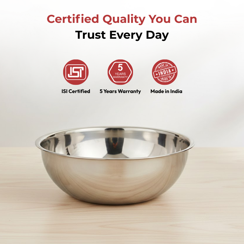 VINOD Doniv Titanium Triply Stainless Steel Tasla 20 cms, 1.65 Liter Capacity, Induction Friendly