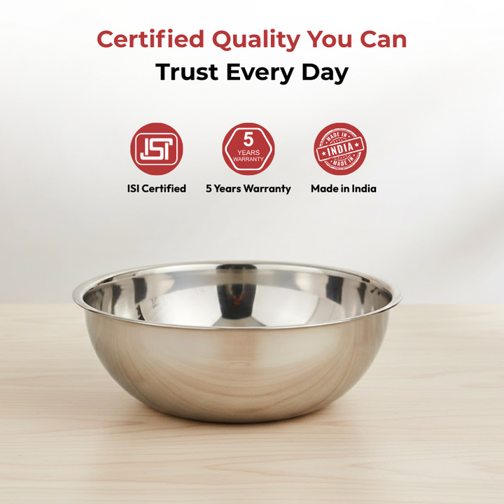 VINOD Doniv Titanium Triply Stainless Steel Tasla 20 cms, 1.65 Liter Capacity, Induction Friendly