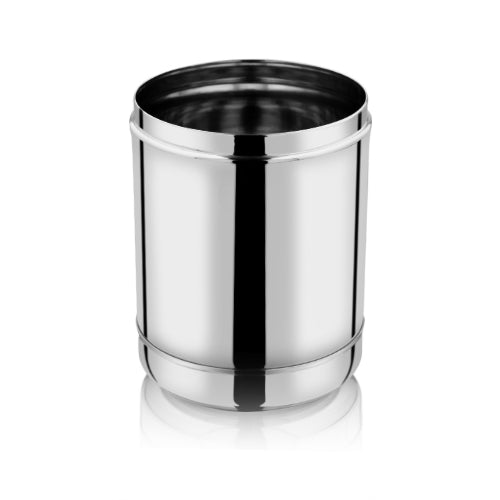 Vinod Stainless Steel Russian Deep Dabba – 1000 ml, 1400 ml, 1800 ml, 2300 ml &#038; 3000 ml – Set of 5 Pieces, No 10 to No 14 Premium Quality Food Storage, Airtight Steel Containers