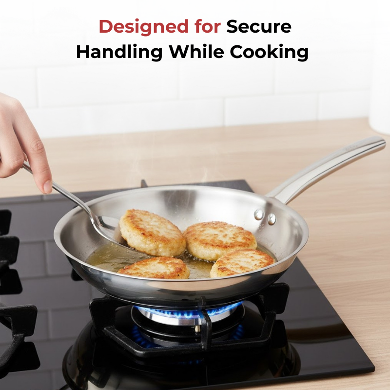 Vinod – Claro Heavy Gauge Stainless Steel Hammered Fry Pan with 1.5 mm Thickness 1400 ml