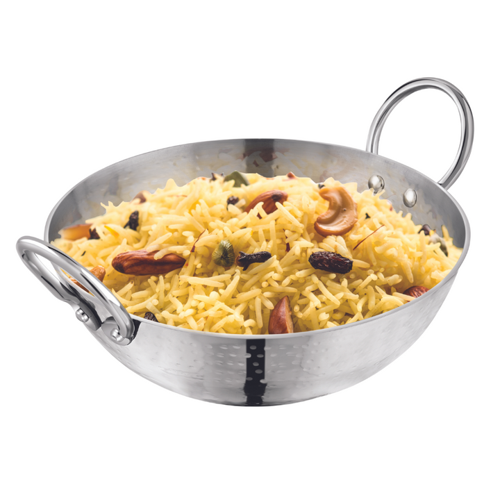 विनोद - क्लारो हेवी गेज स्टेनलेस स्टील हैमर्ड कढ़ाई, 2.5 मिमी (1050 मिलीलीटर)