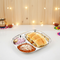 Vinod Stainless Steel 3 Compartment Plate with Round Edges/ Pav Bhaji Plates/ Idli Sambhar Breakfast Plate / Steel Plates for Lunch/Dinner [Pack of 2 ]