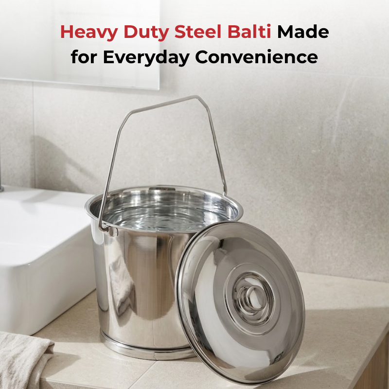 Vinod Stainless Steel Balti with Lid, close-up detail