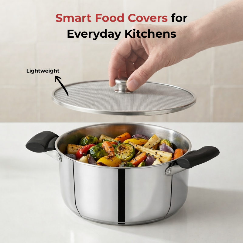 Vinod stainless steel net food cover set of 2, size 9, top view