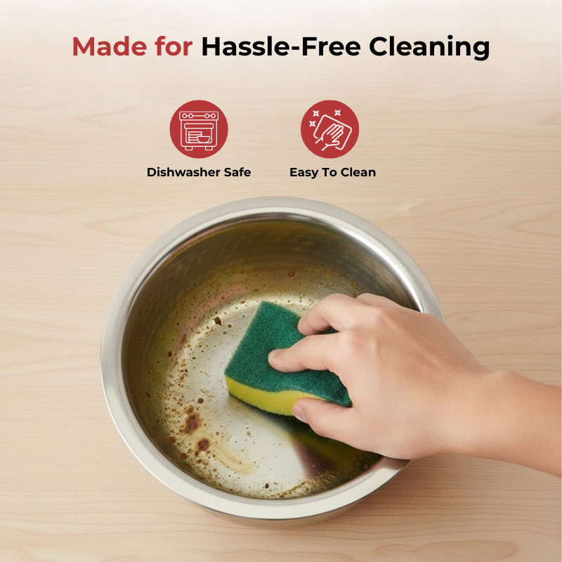 Vinod – Claro Heavy Gauge Stainless Steel Hammered Tope, 1.5 mm – Capacity 4600