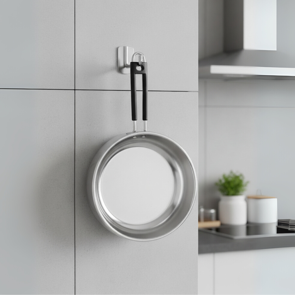 Vinod Stainless Steel Heavy Bottom Royal Fry Pan Dishwasher Safe, Gas Stove & Induction Compatible, Durable, 20 Cm Frying Pan, Soft Touch Handle, Kitchen Utensil