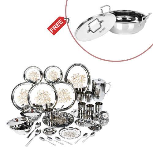 50 pieces Laser Dinner Set & Sandwich Bottom Kadhai