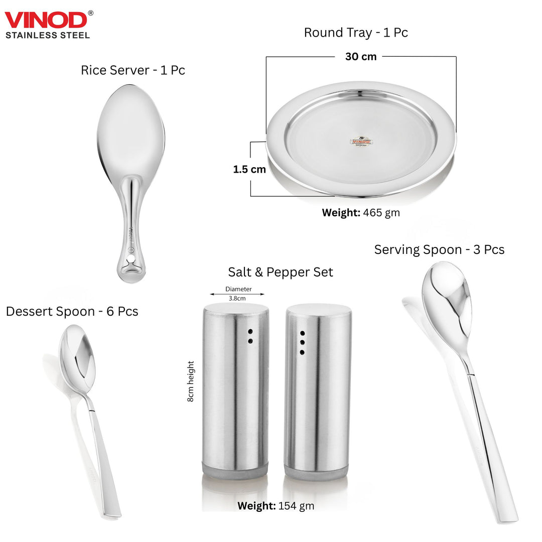 विनोद स्टेनलेस स्टील 53 पीस टू टोन डिनर सेट