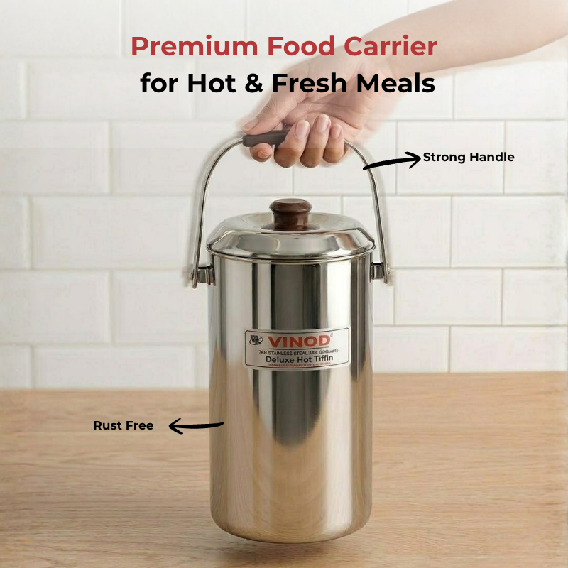 Vinod stainless steel deluxe hot tiffin with 4 compartments, product view 7