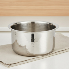 Vinod Claro Heavy Gauge Stainless Steel Hammered Tope, 1.5 mm Capacity 6300 ml